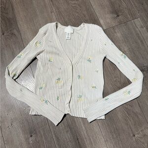 H&M Cream Floral Cardigan